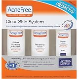 AcneFree Clear Skin System, 3-Step Kit (Purifying Cleanser, Renewing Toner, Repair Lotion)