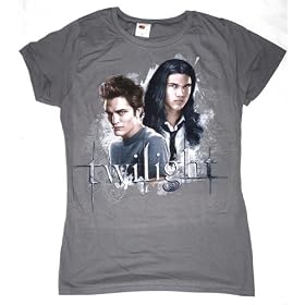 Twilight Saga New Moon Edward and Jacob Junior Grey T-shirt
