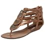 STEVEN By Steve Madden Women's Warrier T-Strap Sandal,Bronze,6 M