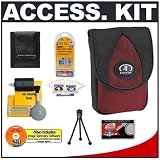 Tamrac 5680 Ultra-Thin Camera Bag (Red) + Accessory Kit for Nikon Coolpix, Canon PowerShot, Pentax Optio, Olympus Stylus, Fuji FinePix, Kodak EasyShare, Casio Exilim, Panasonic Lumix, Samsung and Sony Cyber-Shot Digital Cameras