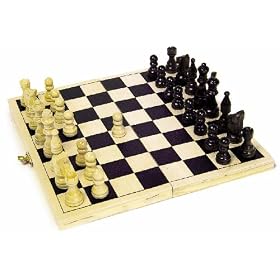 Traditional Wooden Folding Fold Up Chess Set Board Game