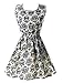 iecool Women's Fashion Summer Pleated Knee-Length Reversible Skater Sun Dress Medium Blue And White Porcelain