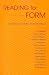 Books : Reading for Form (A Robert Heilman Book)