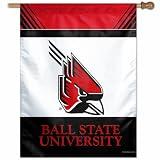 NCAA Ball State Cardinals 27-by-37 inch Vertical Flag