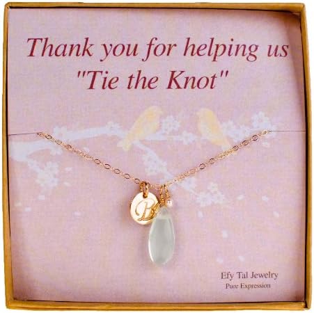 Gold Filled Initial Necklace with Birth Month Charm and Large Faceted Blue Stone