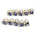 So Beauty Deep Blue and White Rhinestones Studded 3D Nial Art Decorations Package of 10