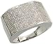 14k White Gold Diamond Men\'s Rectangular Band, w/ 1.05 Carats Brilliant Cut Diamonds, 5/8\