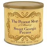 The Peanut Shop of Williamsburg Sweet Georgia Pecans with Buttery Brown Sugar Glaze, 10-Ounce Tin (Pack of 2)