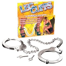 Fetish Fantasy Metal Leg Cuffs, Silver