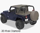 07 Jeep Wrangler Duster Deck Cover - Factory soft top hardware removed, factory tailgate bar required - Black Diamond