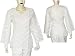 Lady Shirts Cotton Long Sleeve Top Blouse Chikan Embroidery Size S (ctop421)