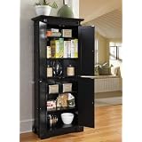 Utility Pantry with Adjustable Shelves in Black Finish ~ Home Styles