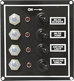 SeaSense LED Switch Panel 4 Gang with Breaker and Rubber Boots