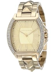 Vince Camuto Womens VC/5122CHGB Gold-Tone Cushion Pyramid Stud Bracelet Swarovski Elements Watch