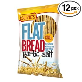 Suzie's Flatbread, Garlic Salt, 4.5-Ounce Bags (Pack of 12)