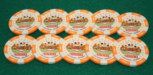 $10,000 Pro Vegas Casino Chips Super Poker Chips 11.5 Grams QTY: 10