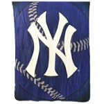 New York Yankees "Baseball" Lightweight Fleece Blanket (Measures 50" x 60")