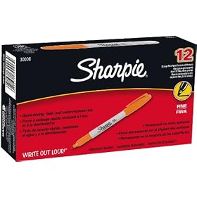 Sharpie Fine Point Permanent Markers, 12 Orange Markers(30006)