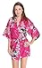 Aibrou Women's Kimono Robes Satin Peacock and Blossoms Silk Nightwear Short Style