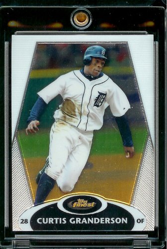 2008 Topps Finest # 95 Curtis Granderson - Detroit Tigers - Premium Baseball Card in Protective Screw Down Display