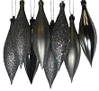 8ct Silver Splendor Shatterproof 4-Finish Finial Drop Christmas Ornaments 5.5"
