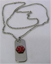Penicillin Medical Id Jewelry Necklace