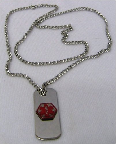 Emerg Alert Stainless Steel Medical ID Necklace - Epilepsy