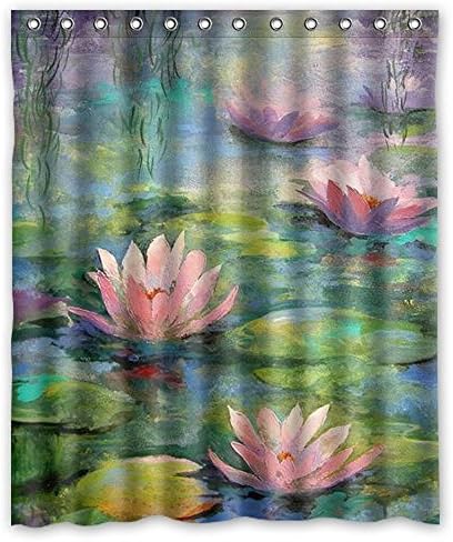 Xiang Queen Landscape - Best Water Lily Bathroom Shower Curtains Polyester Waterproof 66x72 inches