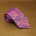 Blueviolet Striped Tie for Men White Stripes Discount Gifts Handmade Silk Neck Ties Cufflinks Set 6527 image 2