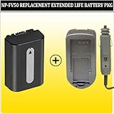 Replacement For Sony NP-FV50 Extended Long Life Battery + AC/DC Rapid Home  ....