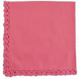 Pink Sorbet Crochet Trim Cloth Dinner Napkins Set of 12