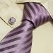 S4003 NEW Designer Hand Made Purple Stripes Neck Tie Cufflinks with Presentation Box ...