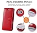 FYY S6 Edge Case, Galaxy S6 Edge Case, Premium Leather Flip Case Stand Cover with Card Slots and Note Holder for Samsung Galaxy S6 Edge Red