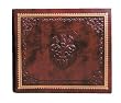 Medici Italian Leather Photo Album / Wedding Album / Scrapbook, Ivory Sheets, Embossed Art, 8.5x7"