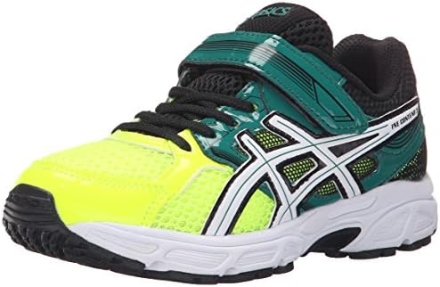 ASICS Pre Contend 3 PS Running Shoe (Little Kid/Little Kid), Flash Yellow/White/Green, 12 M US Little Kid