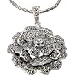 Silver Locket Pendant Chain Romantic Jewelry 1.75 inches