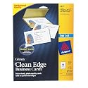 Avery Ink Jet Clean Edge, White Glossy Business Cards
