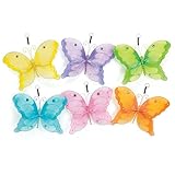 Hanging Butterfly Decor. Set Of 6 Accented with Whimsical Gems And Glitter For Weddings And Room Decor