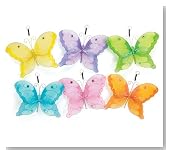 Hanging Butterfly Decor. Set Of 6 Accented with Whimsical Gems And Glitter For Weddings And Room Decor