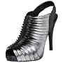 BCBGeneration Women's Devon High Heel Peep Toe Dress,Black/Acciaio,6.5 M US