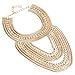 Fashion Ladies Tribal Multi Gold Tone Snake Flat Chains Choker Statement Bib Necklace