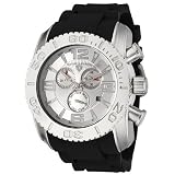 Swiss Legend Men's 20067-02S Commander Collection Chronograph Silver Dial Black Rubber Watch