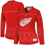 NHL Women's Detroit Red Wings Fair Isle Fashion Jersey (Red, XX-Large)