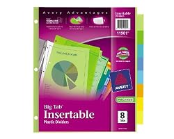 Avery  Big Tab Insertable Plastic Dividers,  8-Tab Set, 1 Set (11901)