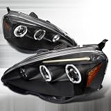02 03 04 Acura RSX Halo Projector Headlights - Black (Pair)