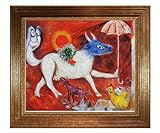 Art Reproduction Oil Painting - The Cow with Parasol with Vienna Wood Frame - Gold Leaf Finish - 27