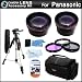 Lens Bundle Kit For Panasonic Lumix DMC-FZ150K DMC-FZ150 Digital Camera Includes HD 0.45x Wide Angle Lens w/ Macro Lens + HD 2x Telephoto Lens + 3pc Filter Kit (UV-CPL-FLD) + Deluxe Rugged Case + 57