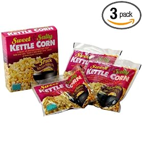 Wabash Valley Farms Kettle Corn All-Inclusive Popping Kits, 3-Count Pouches (Pack of 3)