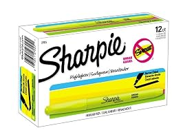 Sharpie Accent Pocket-Style Highlighters, Fluorescent Yellow , Chisel Tip, Dozen - 27025