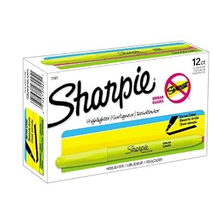 Sharpie Accent Pocket-Style Highlighters, Fluorescent Yellow , Chisel Tip, Dozen – 27025